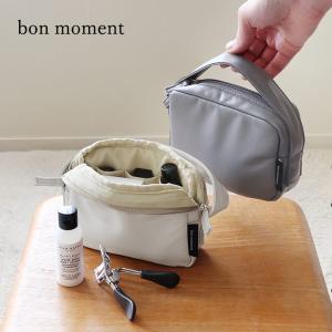 【2000円均一】bon moment 洗えるフェイクレザー ハンドル付き 化粧ポーチ／ボンモマン【7/10雑貨追加】（21％OFF）