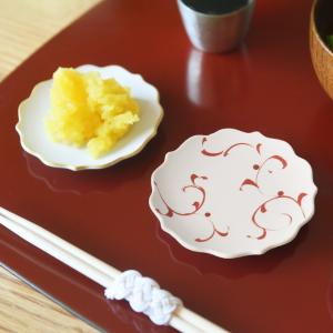 絵付け小皿 桔梗プレート 豆皿 美濃焼 お正月