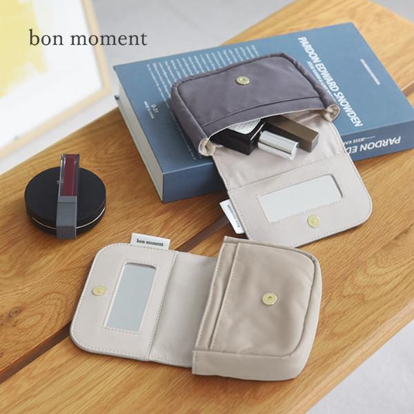 【ポーチ300円OFFクーポン】bon moment さっとお直しができる ミラー付き ミニポーチ／ボンモマン