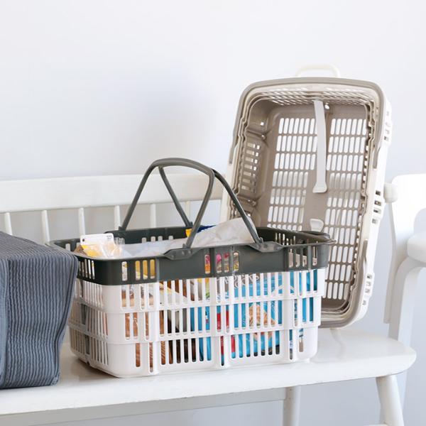 たためる買い物カゴ レジかご マイカゴ 折りたたみバスケット【送料無料】