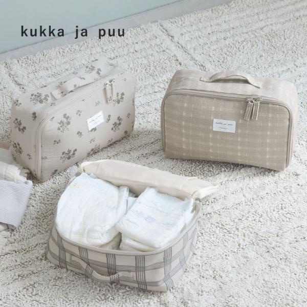 kukka ja puu 大容量で出し入れしやすい 柄ポーチ