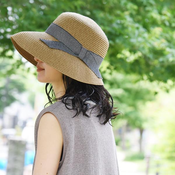 bon moment リボンブレードハット 帽子／紫外線99％カット／接触冷感／洗える／折りたたみ／遮光／ボンモマン 【送料無料】