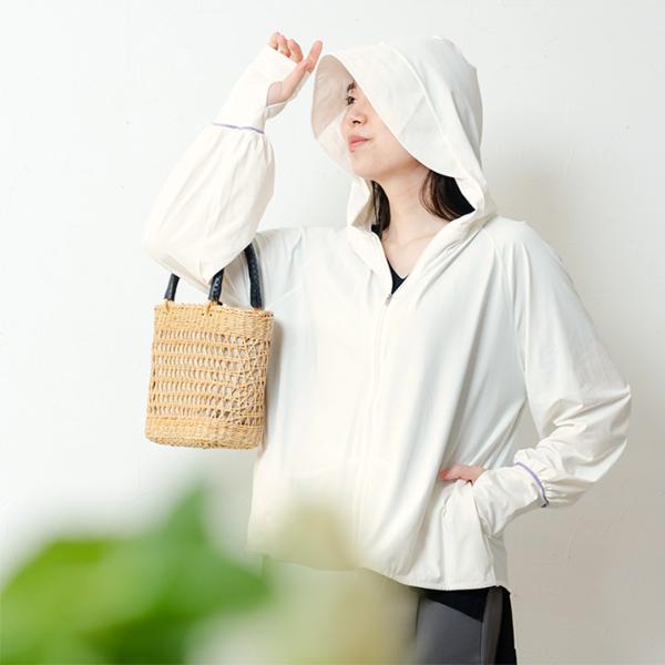 1枚着るだけでUVケア メントール加工 ひんやり 接触冷感 UVカットパーカー UPF50＋ UVカット率99％／kauliina