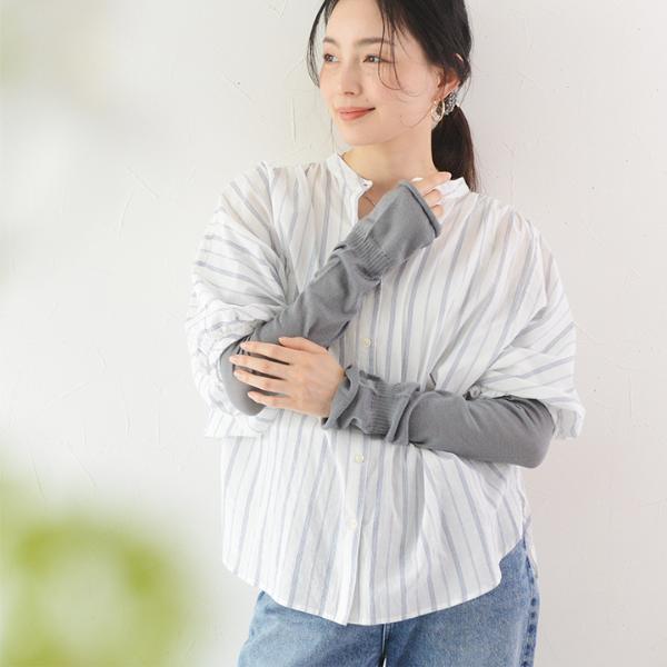 bon moment シルク100% 肌にやさしい 通気性の良いアームカバー 指穴なし ロングタイプ