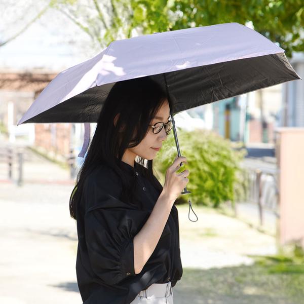 晴雨兼用 日傘 軽くてスリムなコンパクト傘 折り畳み傘 UVカットUPF50＋ 遮光 遮熱／because