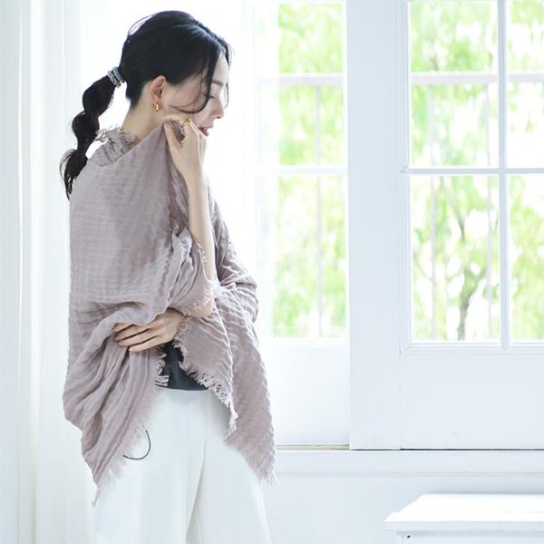 bon moment  保冷剤ポケット付き ダブルガーゼショール