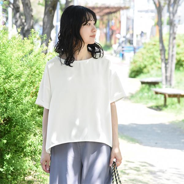 洗えてシワになりにくい 着回しの効く Tシャツブラウス 接触冷感 吸水速乾 熱中症／kauliina カウリーナ