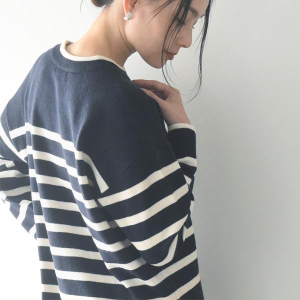 着まわしやすい モッチリ柔らか イージーケアが叶う ボーダーニット 洗濯機・タンブル乾燥OK 毛玉になりにくい／kauliina カウリーナ【送料無料】