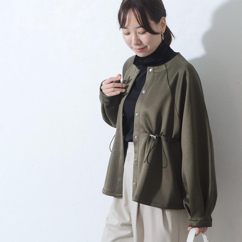 ドロストデザインでスッキリ見え ポンチジャケット ブルゾン/Agreable アグレアーブル