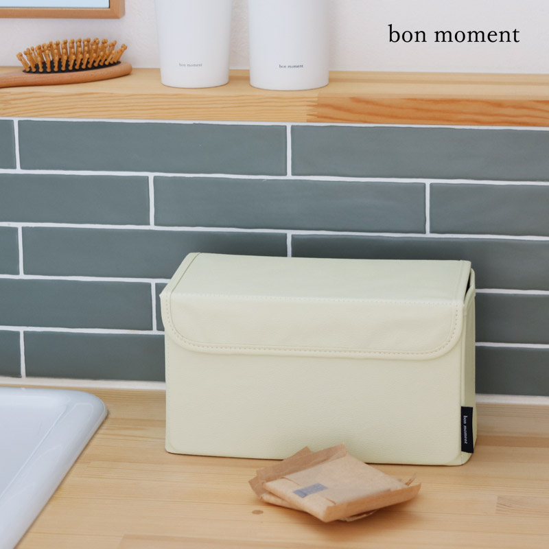 bon moment 見た目すっきり フェイクレザー サニタリー収納ストッカー／ボンモマン