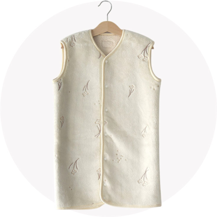 kukka ja puu フリーススリーパー 総柄刺繍