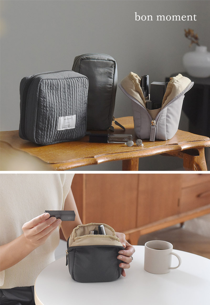 bon moment 整理ができる化粧ポーチ スクエア/ボンモマン