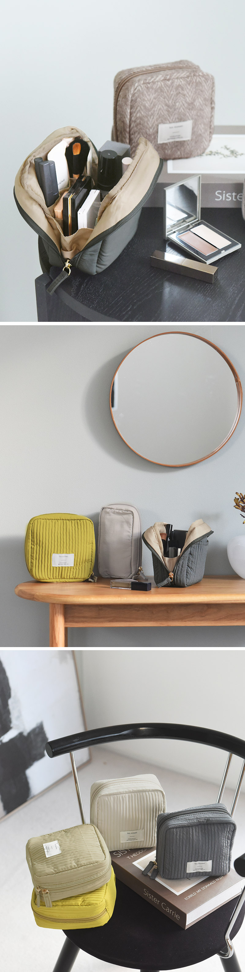 bon moment 整理ができる化粧ポーチ スクエア/ボンモマン