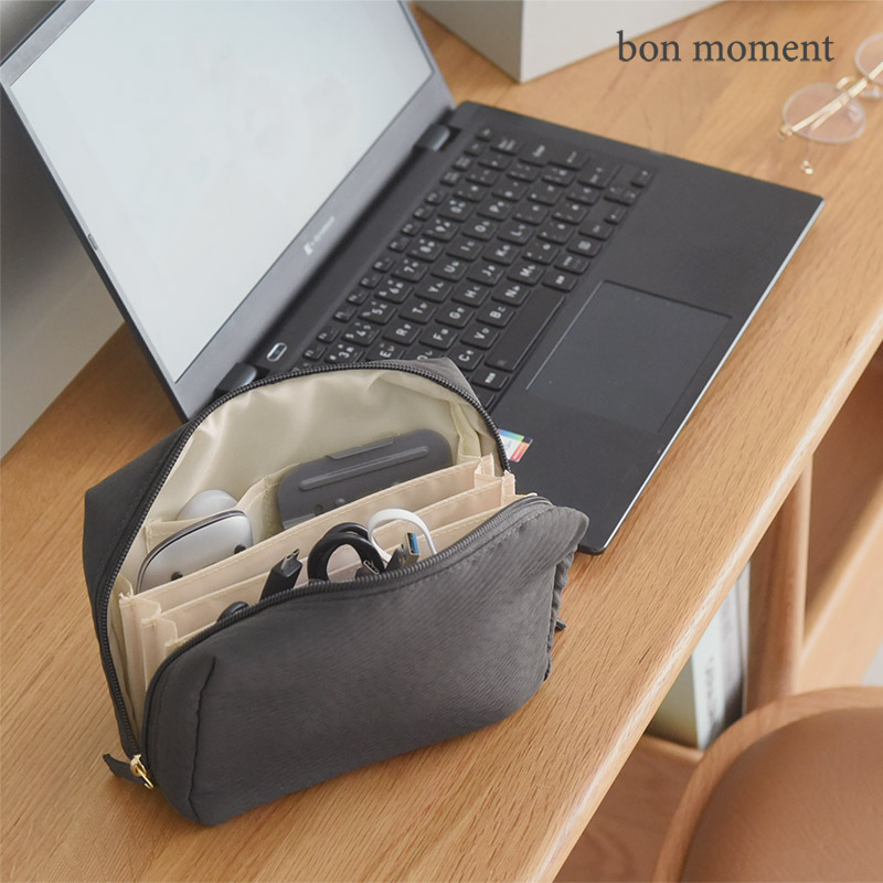 bon moment 整理がしやすい 女性のためのガジェットポーチ/ボンモマン