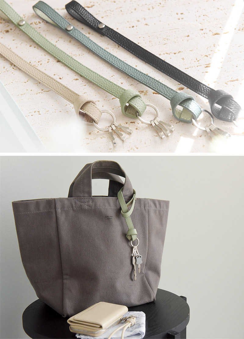 鍵をさっと取り出せる 牛革 キーストラップ/Agreable アグレアーブル