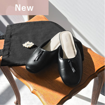 サッと履けるバレエ型 スクエアカット 携帯スリッパ 携帯シューズ 収納袋付／kauliina カウリーナ