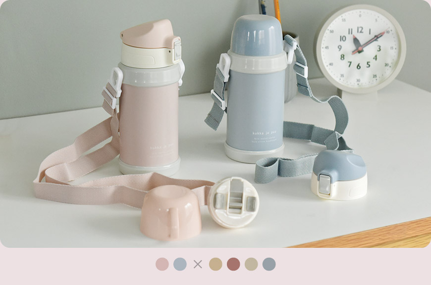 kukka ja puu 北欧カラーのシンプル水筒 キッズボトル 600ml 2wayタイプ ステンレス製 キッズボトル 熱中症 水筒／クッカヤプー