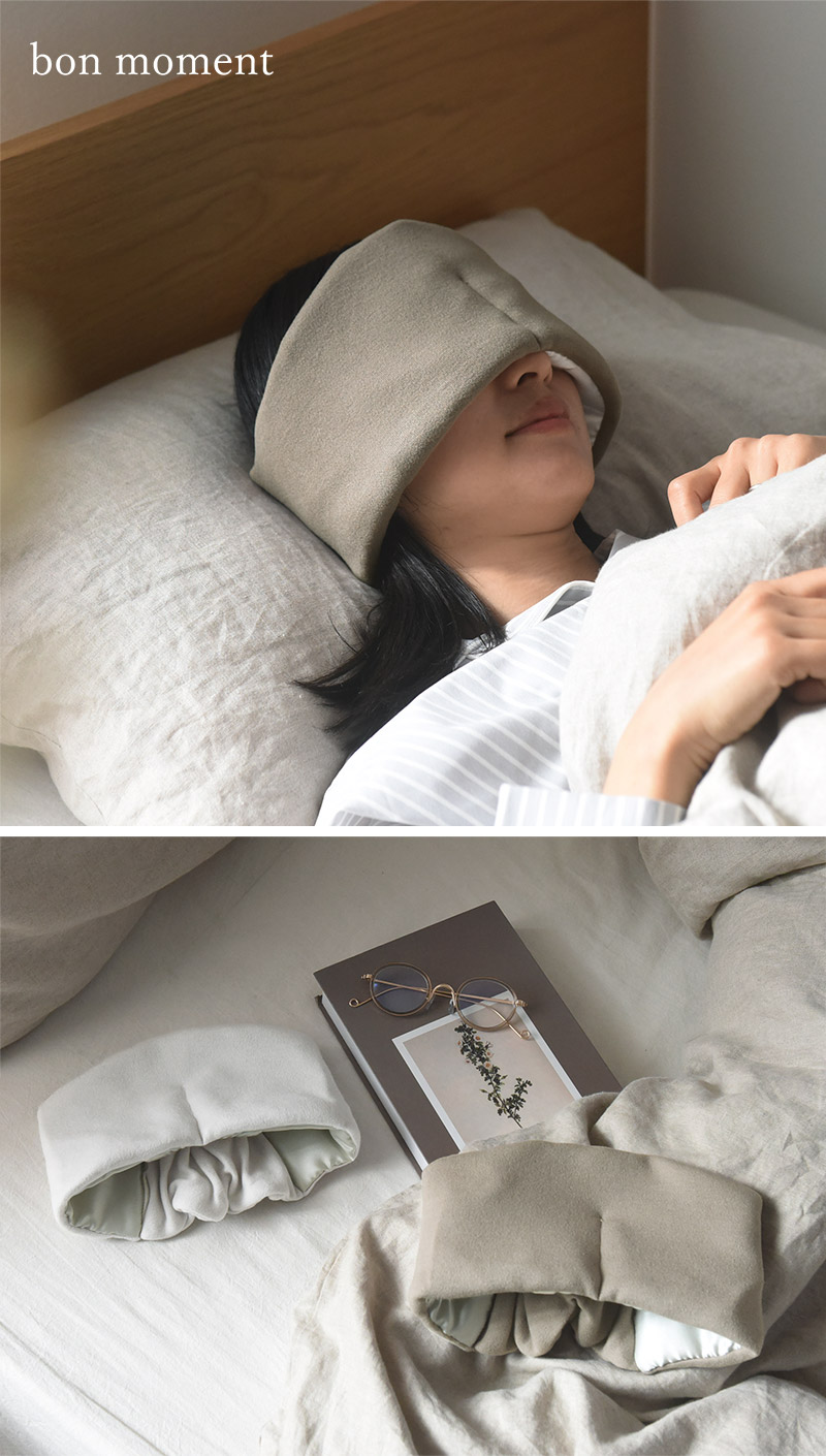 bon moment 耳まで覆ってくれる ぐっすり眠りたい日のシルクアイマスク 遮光 日本製/ボンモマン