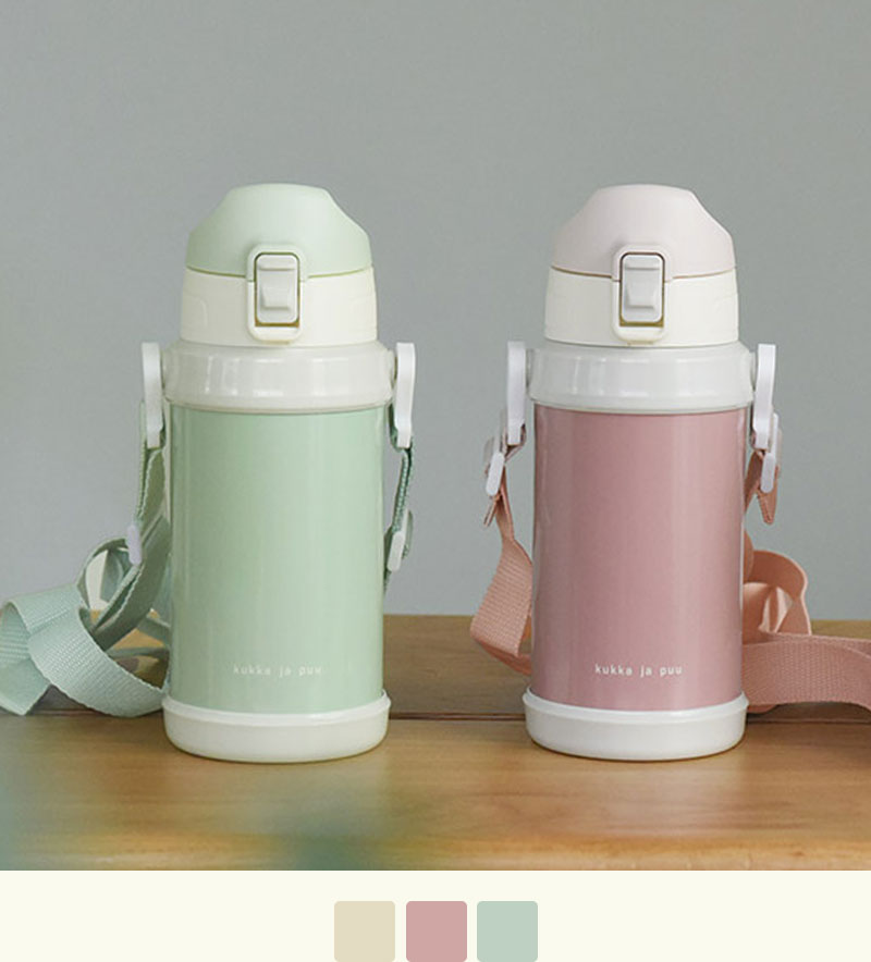 kukka ja puu 北欧カラーのシンプル水筒 キッズ 直飲み 60ml ステンレス製 キッズボトル 熱中症 水筒／クッカヤプー