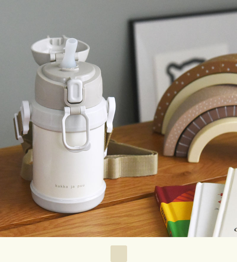 kukka ja puu 北欧カラーのシンプル水筒 キッズ  450ml ステンレス製 キッズボトル 熱中症 水筒／クッカヤプー