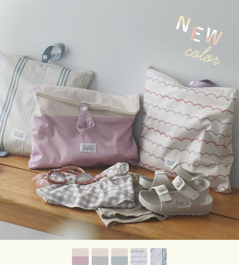 kukka ja puu 濡れたまま収納できる 防水ポーチ 小さめ 30×30cm