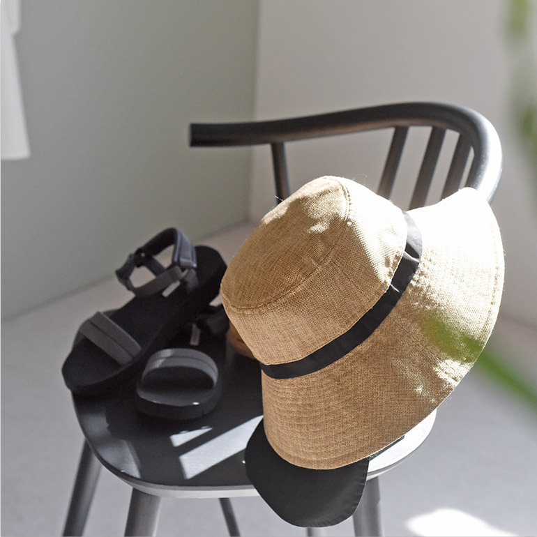 kukka ja puu 親子リンクできる 大人サイズ ジュート風 帽子 保冷剤ポケット＆日よけタレ（ネックガード）付きクッカヤプー【2025帽子】