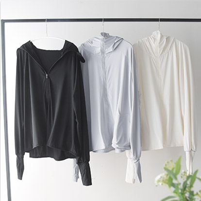 1枚着るだけでUVケア メントール加工 ひんやり 接触冷感 UVカットパーカー UPF50＋ UVカット率99％kauliina カウリーナ