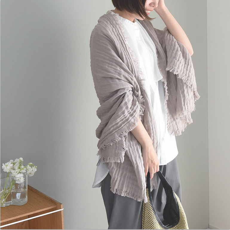 bon moment 保冷剤ポケット付き ダブルガーゼショールボンモマン