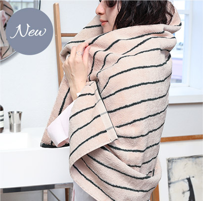 高密度ストライプタオル　バスタオル