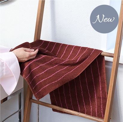 高密度ストライプタオル　フェイスタオル