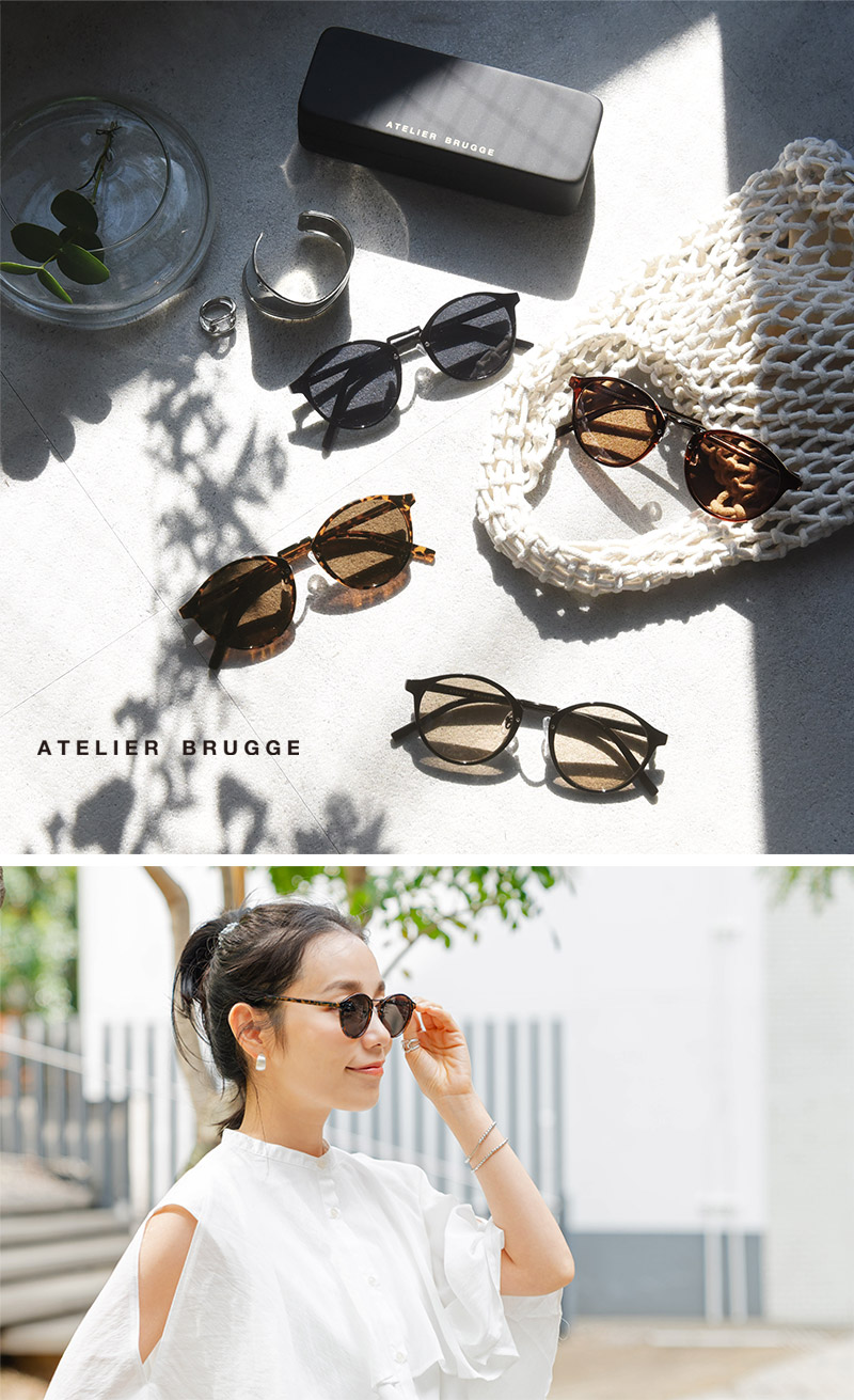ボストンサングラス UVカット/カラーレンズ/ ATELIER BRUGGE アトリエブルージュ