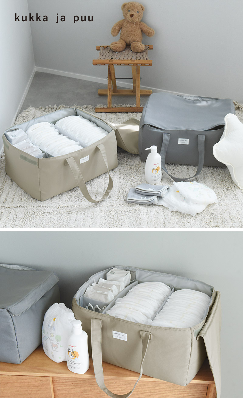 kukka ja puu パッケージのまま入る おむつストッカー フタ付き／クッカヤプー