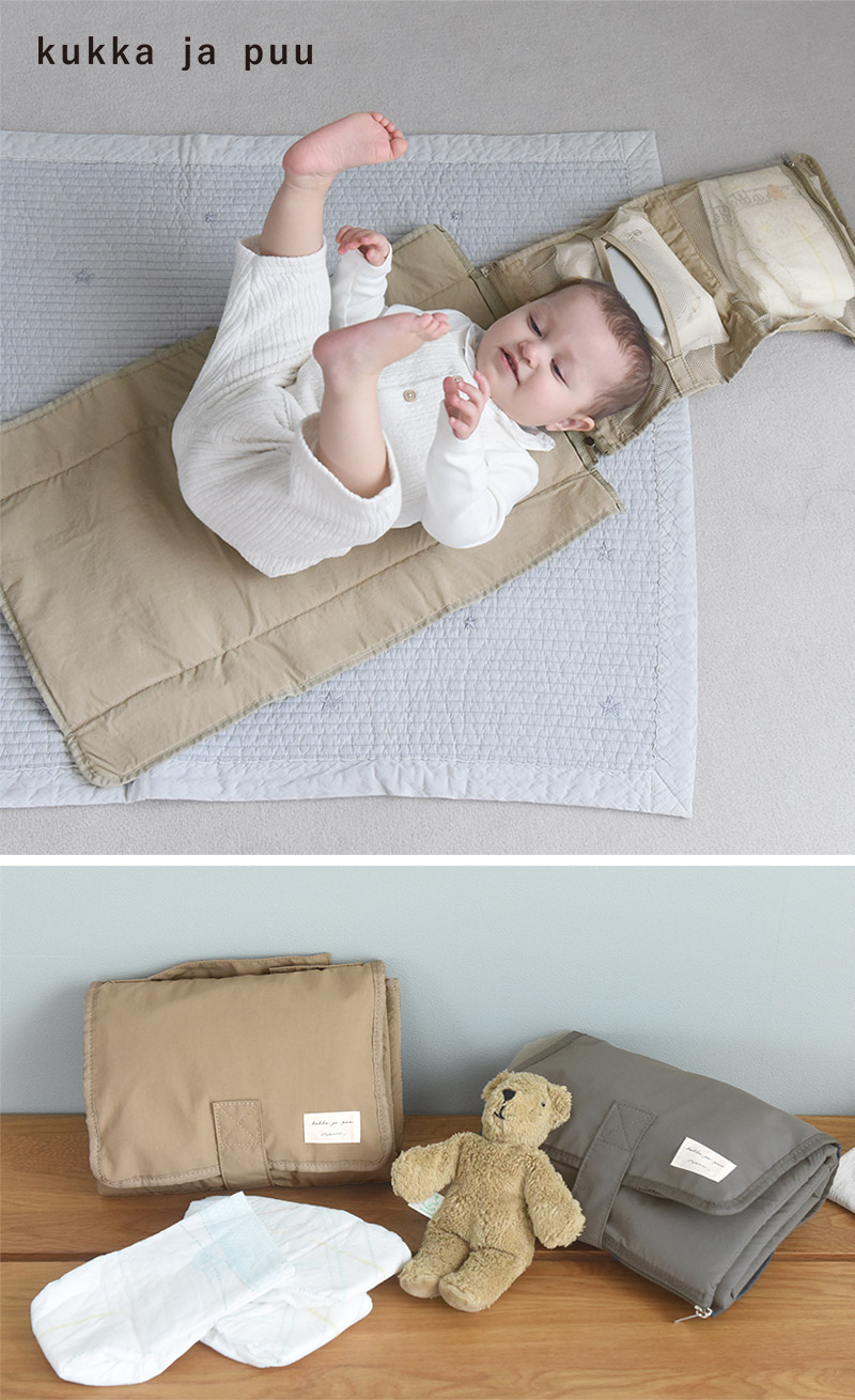 kukka ja puu どこでもさっとおむつ替え おむつポーチ マット付き/クッカヤプー