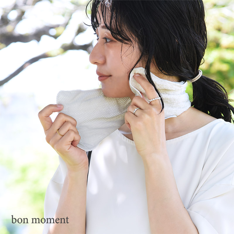 bon moment ひんやり気持ちいい 冷感タオルハンカチ/ボンモマン