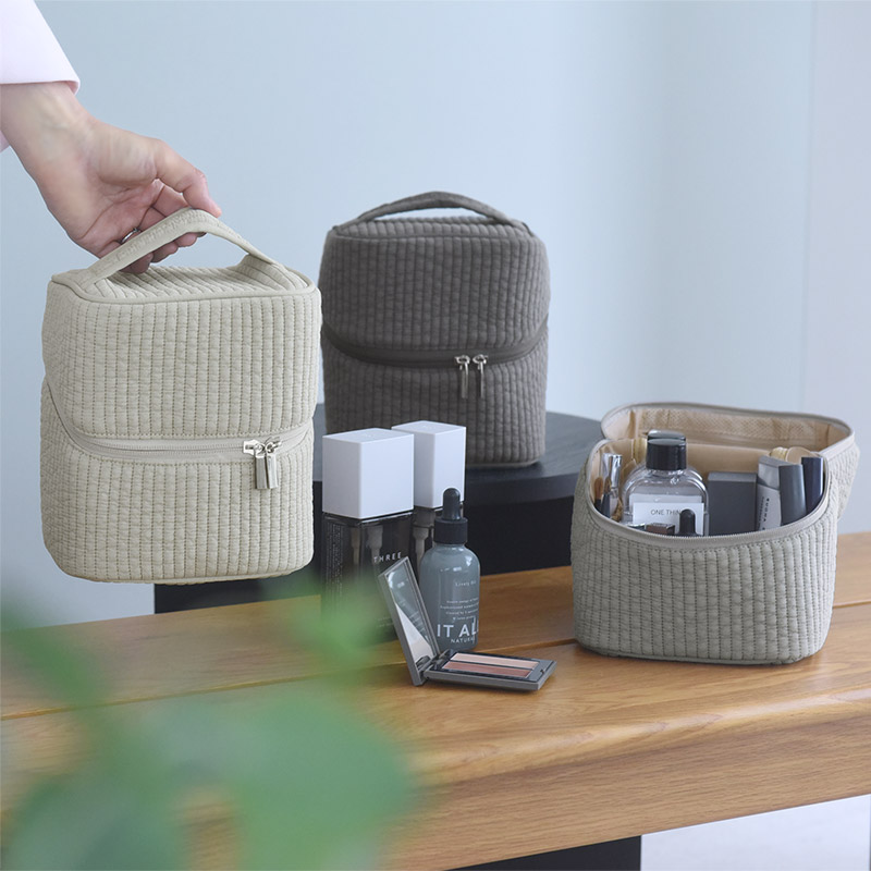 bon moment ヌビ風 整理ができる化粧ポーチ バニティ型 バニティポーチ