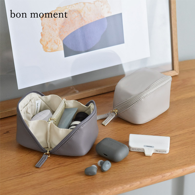 bon moment がばっと開く ミニキューブポーチ/ボンモマン