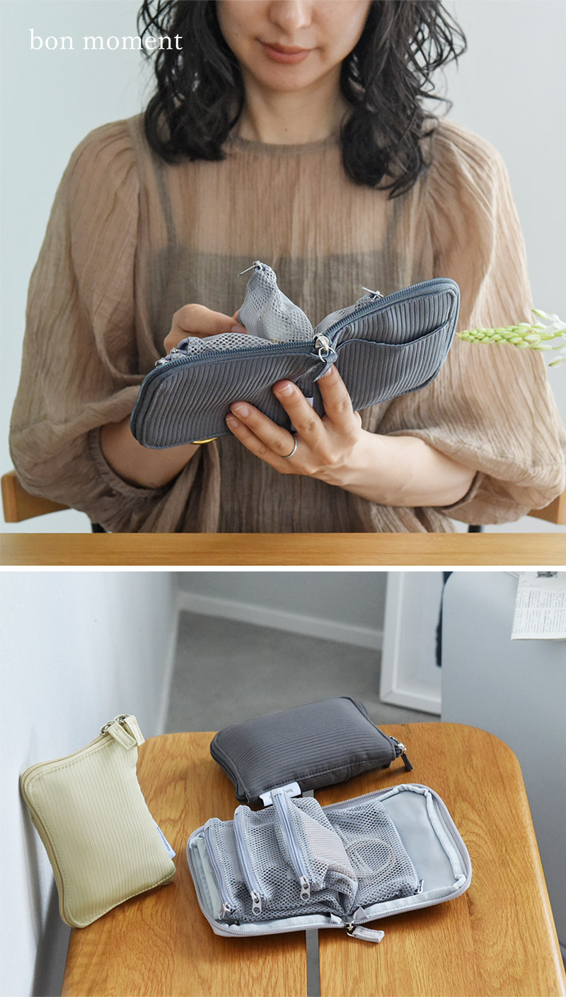 bon moment 旅上手になれる 手帳型 ミニポーチ/ボンモマン