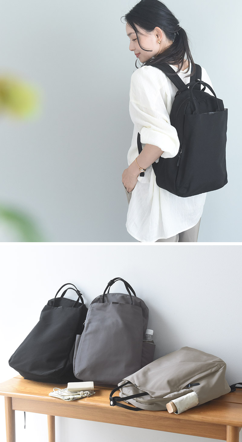 キレイ見え 11ポケットの多機能リュック 撥水 軽量 a4対応 ナローハンドルリュック /kauliina カウリーナ