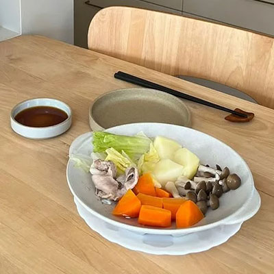 bon moment そのまま食卓へ毎日使いたくなる>陶器の蒸し皿<