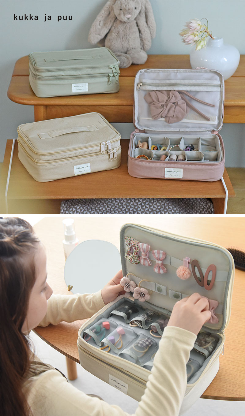 kukka ja puu 整理&持ち運びしやすい ヘアアクセサリーボックス ヘアアクセ アクセサリー 収納/クッカヤプー