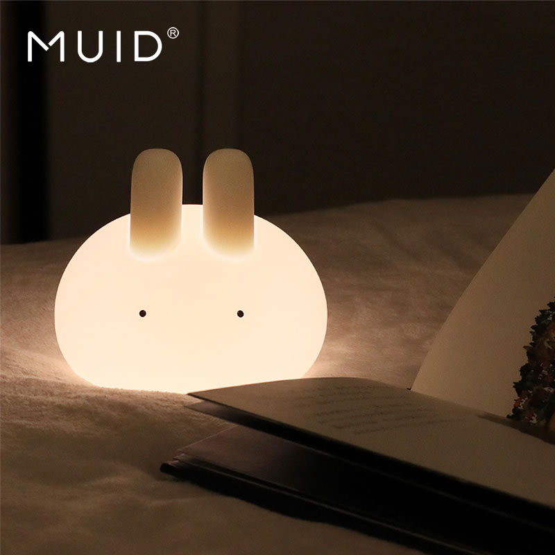 166988　MUID ぷにぷにバニー ナイトライト 授乳ライト 15分・20分 自動OFF タイマー付き 調光機能付き／ムイド