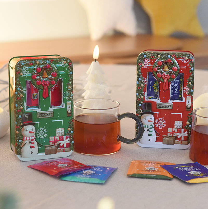 イングリッシュティーショップ クリスマス・ドア・リース缶 18P入り／English Tea Shop