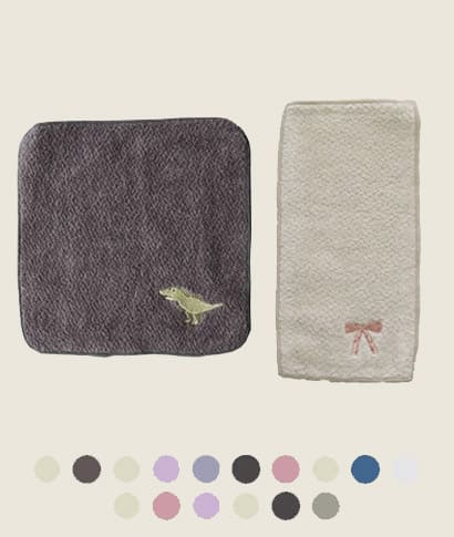 	kukka ja puu 小さなポケットにもおさまる タオルハンカチ ハンドタオル 今治 刺繍 キッズ 18×18cm ハーフハンカチ ハーフタオル 10×20cm／クッカヤプー