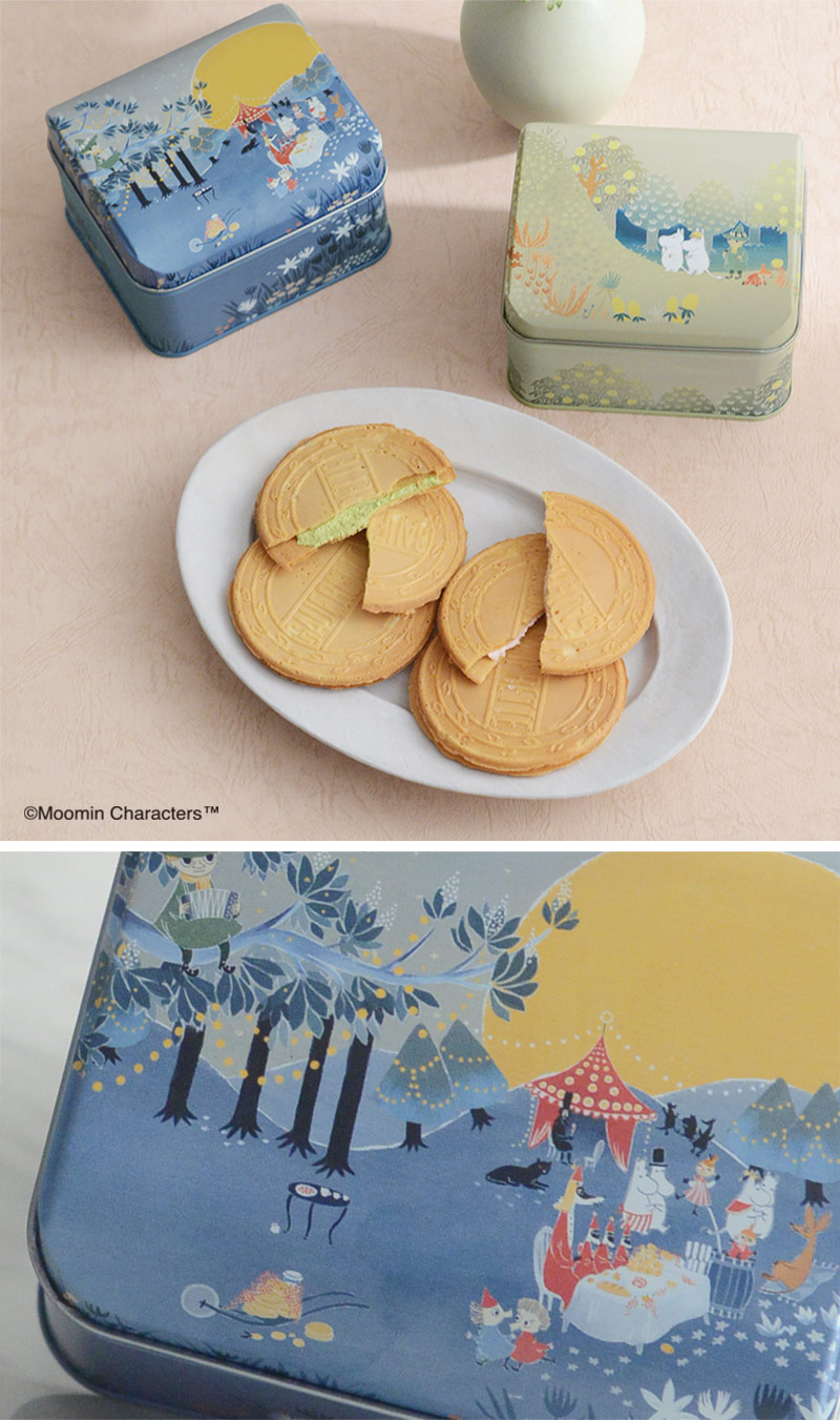 日の出屋製菓 MOOMINゴーフレット缶