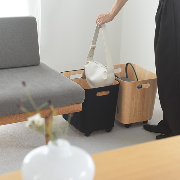 bon moment 荷物の一時置きに キャスター付き収納 ワイドタイプ／ボンモマン【予約商品】