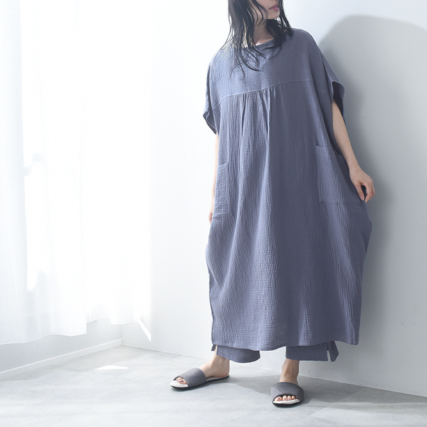 bon moment 湯上りガーゼワンピース ルームワンピース／ボンモマン