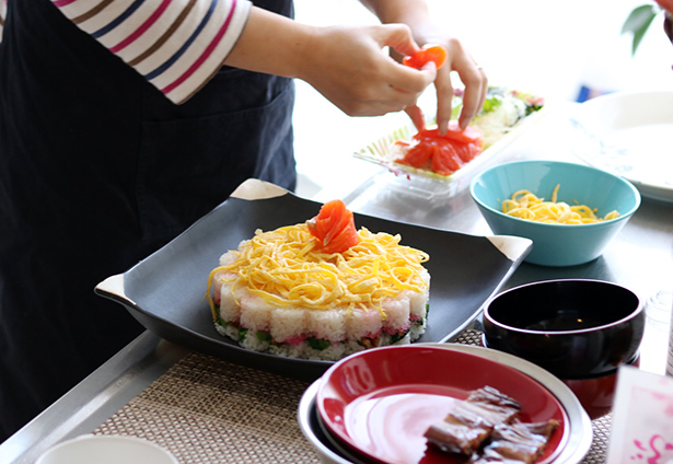 ひな祭りのちらし寿司ケーキ ~幼児むけアレンジ