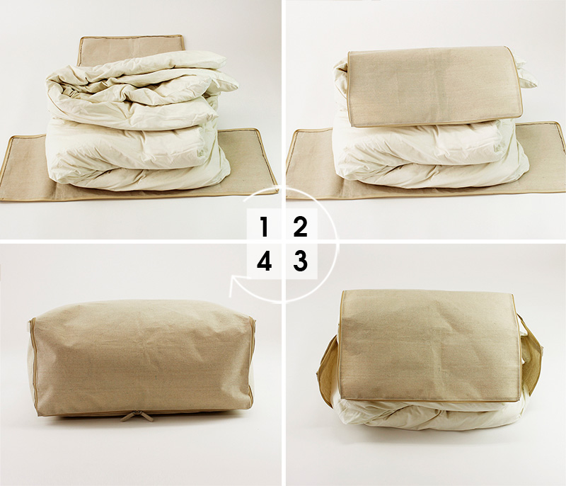 【冬寝具の衣替え】家族分の毛布がスッポリ!収納グッズ見つけました。