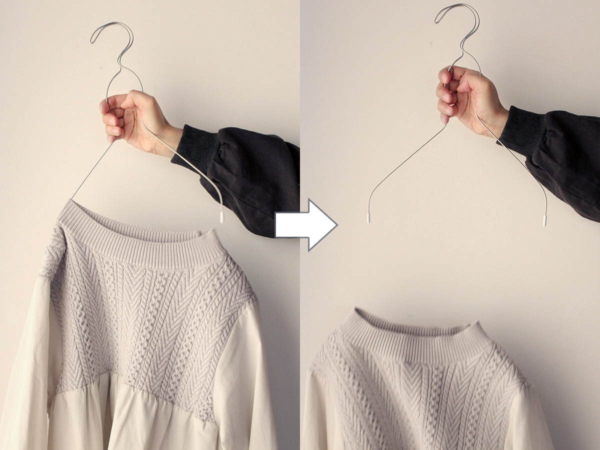 シャツの掛ける・外すがラックラク！「握ってスルン」のグーパーハンガーで時短家事