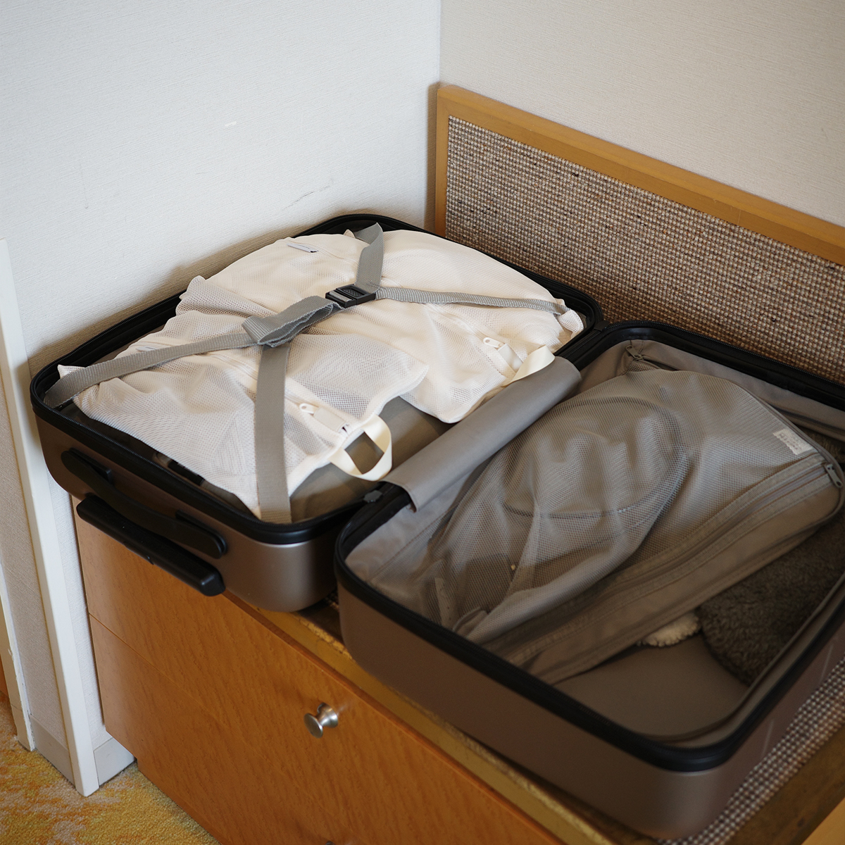 旅やジム、ヨガのお供にも！洗濯機ポンッができる「メッシュトラベルポーチ」でプチストレスを解決